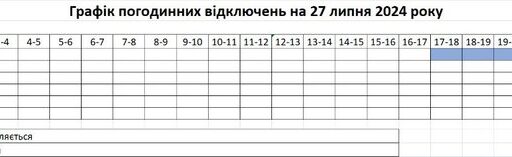 #громадськемісце Погодинні відключення світла у Запорізькій області: графік та черги на 27 липня #запоріжжя #zaporizhia