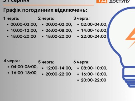 #громадськемісце Графік відключень електрики в Кропивницькому та Кіровоградській області 31 серпня #кропивницький #kropyvnytskyi